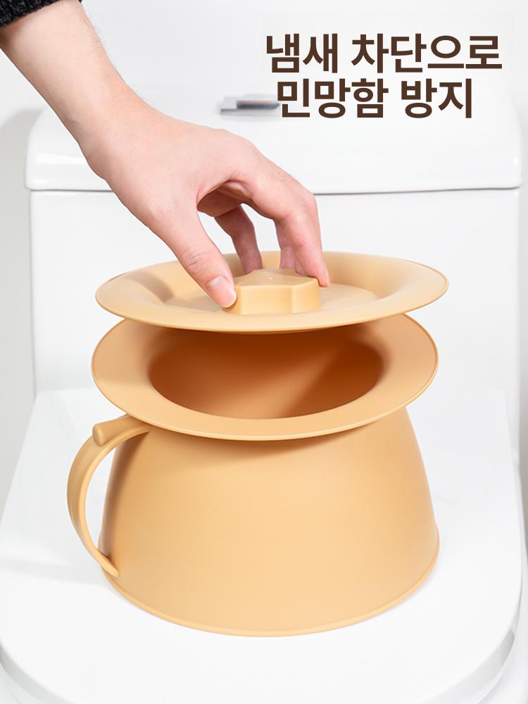 여성소변기 캠핑 이동식 화장실 요강 도톰 간이 휴대용 두꺼운형 살구옐로우 1.5L - 상세 이미지 3
