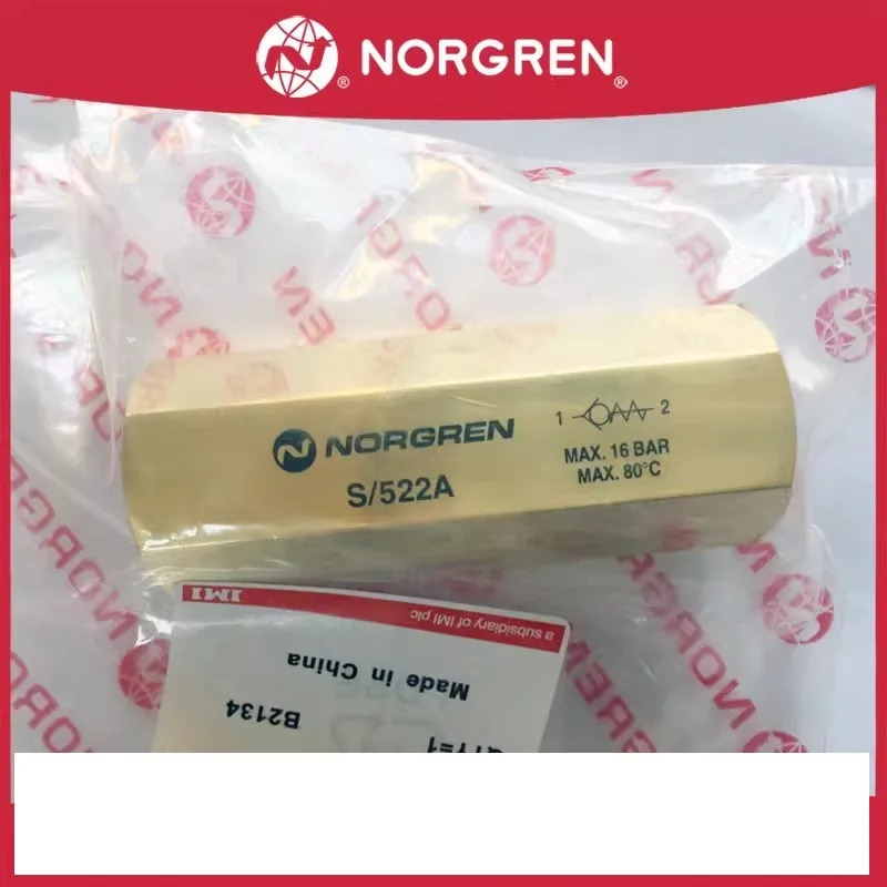 S/522A Norcrown IMI NORGREN 오리지널 단방향 밸브 S/532A 황동 S/521A/S/513/S/514