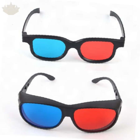 입체영상 감상용 적청렌즈 영화관람 좌우눈 색상분리 플라스틱프레임 안경형 시청도구