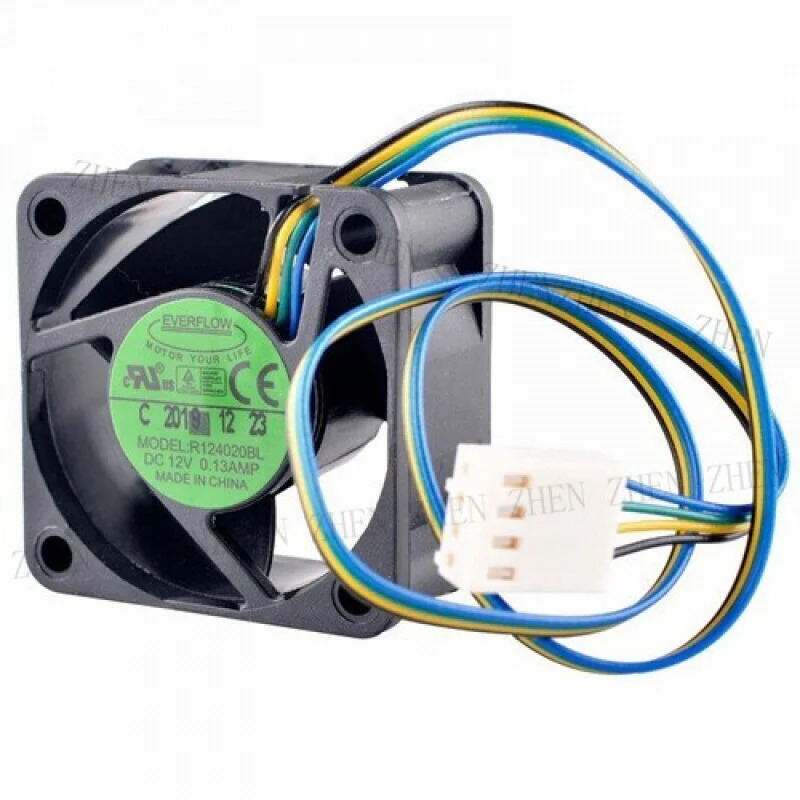 Y R124020BL 냉각팬 mm DC12V 0.13A 4핀 CPU 1U 2U 전원공급장치용