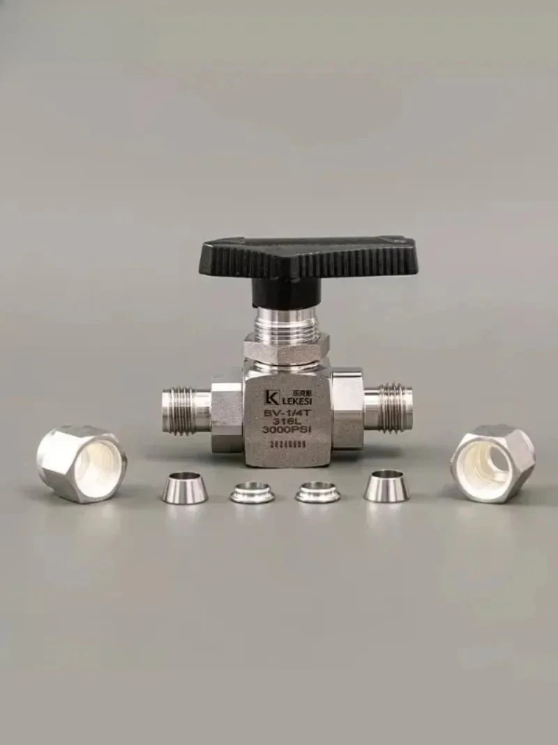 스테인리스 스틸 316L 슬리브 직통 볼 밸브 양방향 글로브 터미널 스위칭 3000PSI