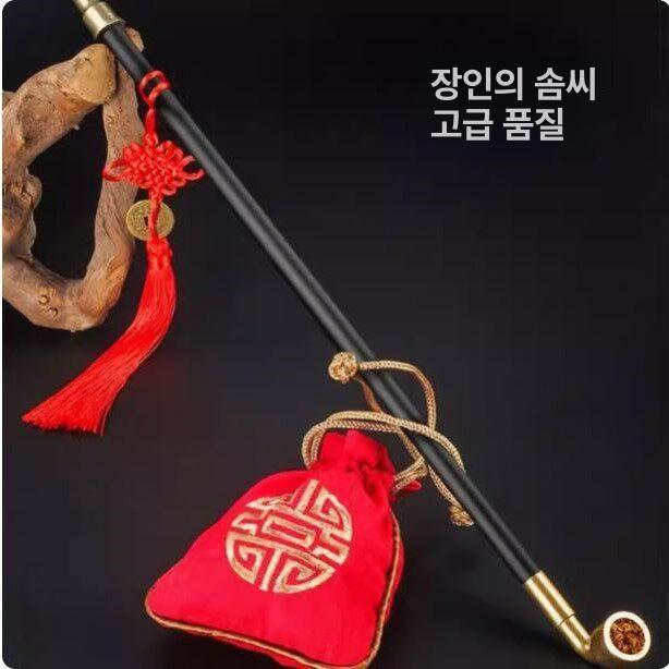 대나무 곰방대 전통 연극 할아버지 복고풍 엔틱 25cm 20cm - 상세 이미지 2