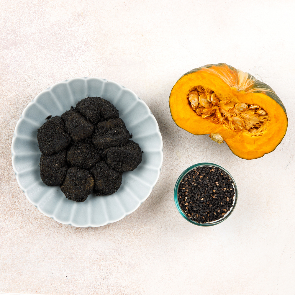 싸리재 찰떡 [ 현미 찹쌀 호박 흑임자 인절미 200g ] 굳지않는 아침대용 맛있는 떡 이미지 4