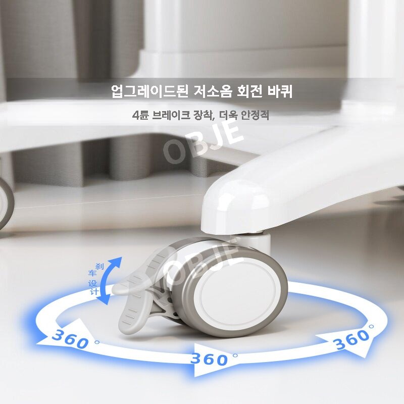 미용 트롤리 카트 이동식 수납 선반 미용실 웨건 트레이 다용도 - 상세 이미지 4