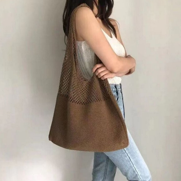 데일리 여성 니트 가방 메쉬 그물 가방 숄더백 휴양지 여름 - 상품 이미지