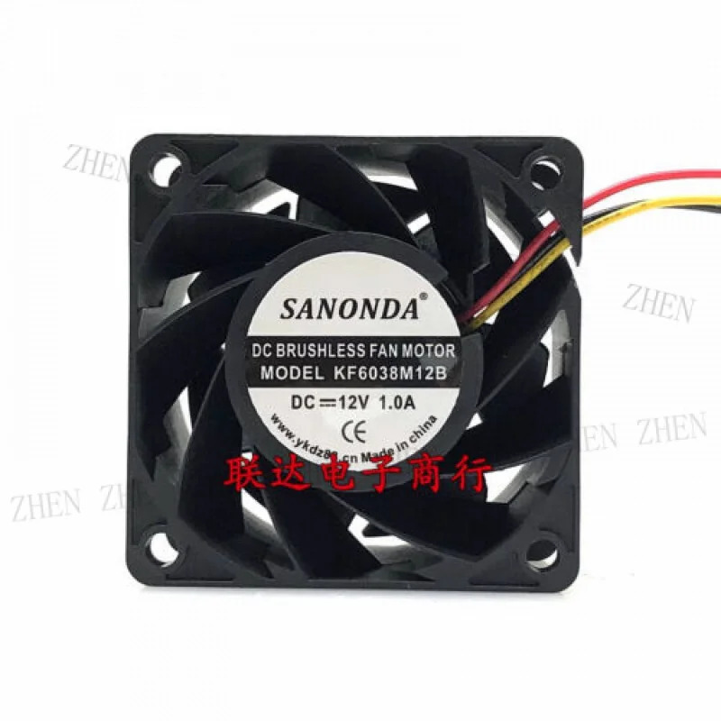 Y KF6038M12B DC12V 1.0A 6038 6CM 3선 냉각팬