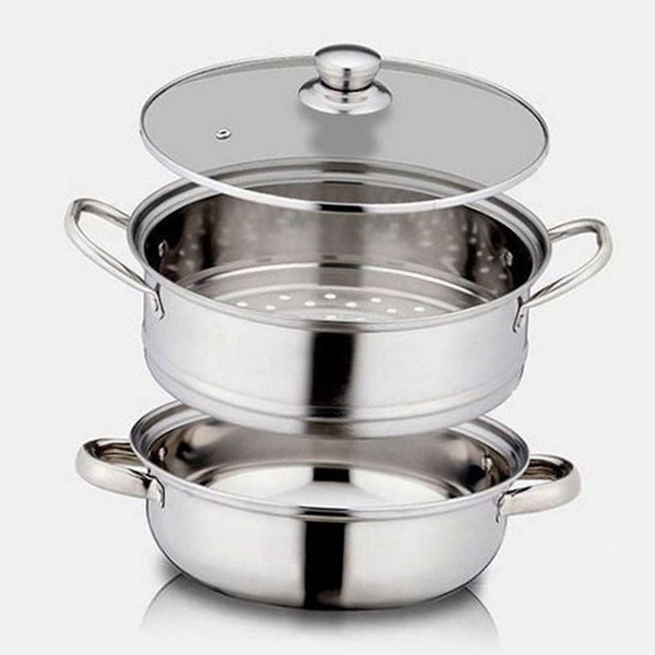2단 스텐 찜 냄비 대용량 인덕션 찜기 28cm 스텐레스 찜솥 - 상품 이미지