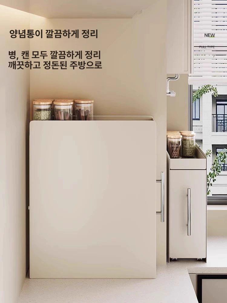 소형 주방 싱크대위 서랍장 조미료 접시장 정리대 유리 서랍형 저장 자석후크 커피장 다용도 - 상세 이미지 2