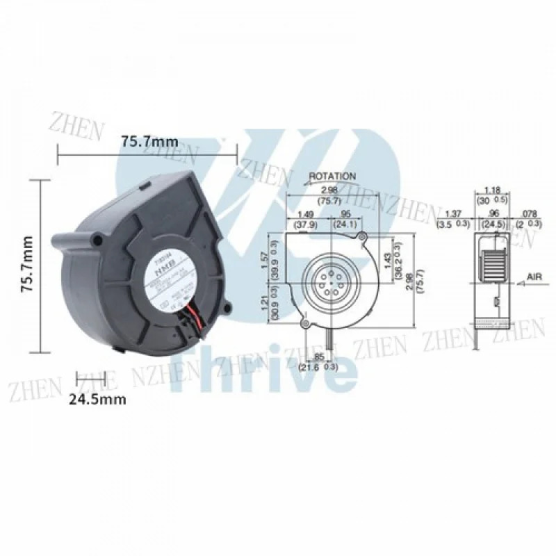Y for 07530GA-24M-AA 7530 24V 0.2A 7Cm 고풍량 터보 블로워 팬