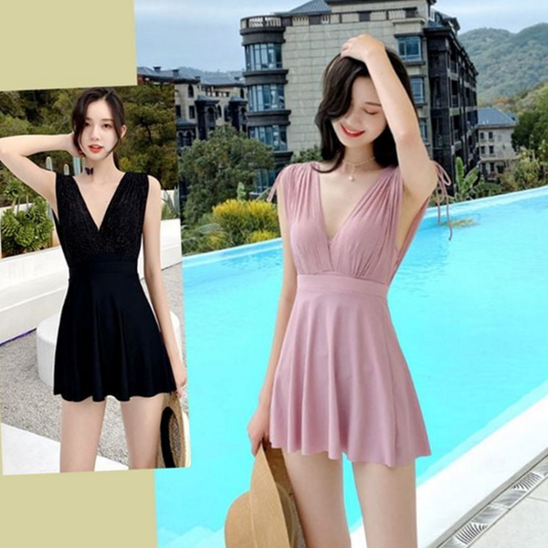 플레어 여성 원피스 수영복 스커트 체형커버 수영복 모노키니 리조트 비치 - 상품 이미지