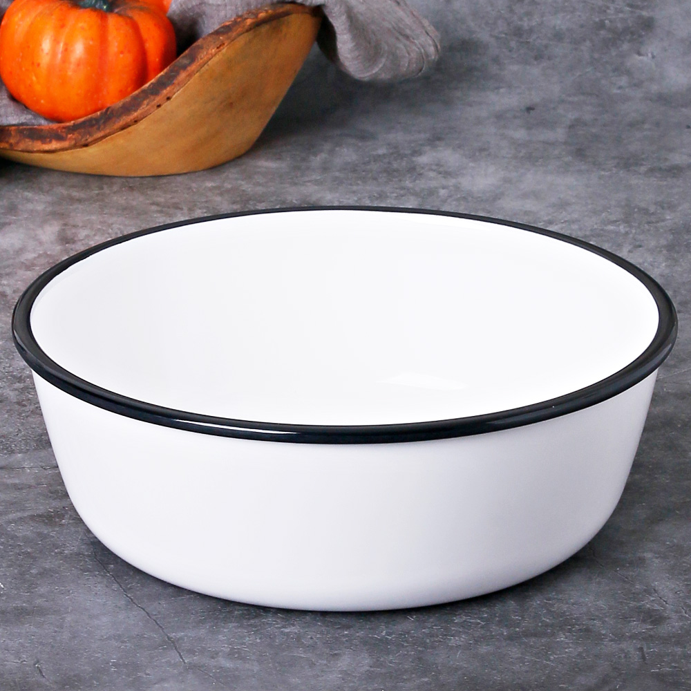 법랑 멜라민 케이크 디저트 빵 브레드 뷔페 대형 큰 샐러드 접시 22.4cm, M2348 원형볼 - 상품 이미지