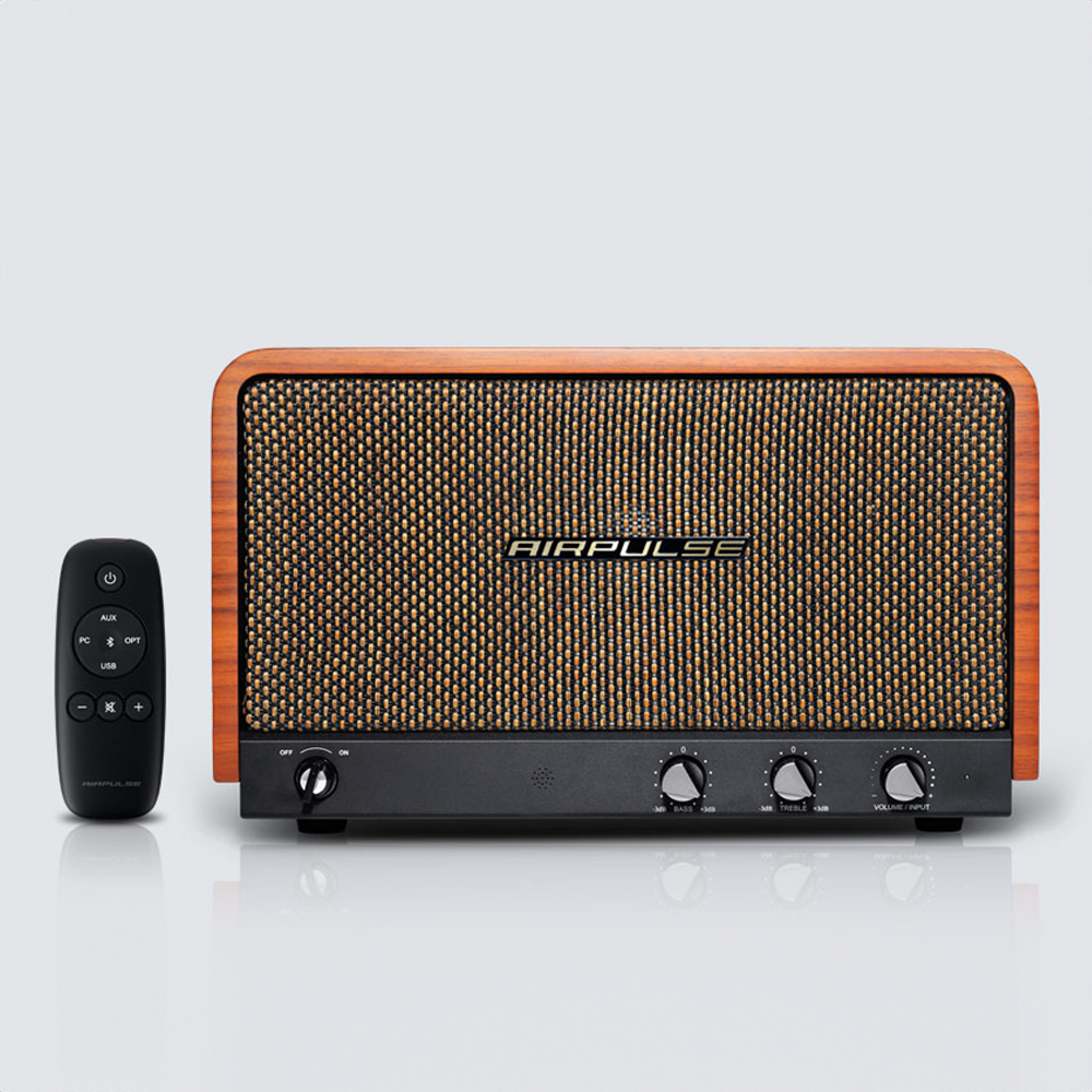 브리츠 AIR PULSE 레트로 액티브 오디오 블루투스 스피커 북쉘프 리모컨 RCA 60W - 상품 이미지