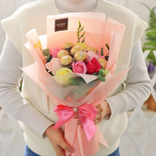 발렌타인 비누 꽃다발 초콜릿 사탕 꽃다발 화이트데이 남자친구 - 상품 이미지