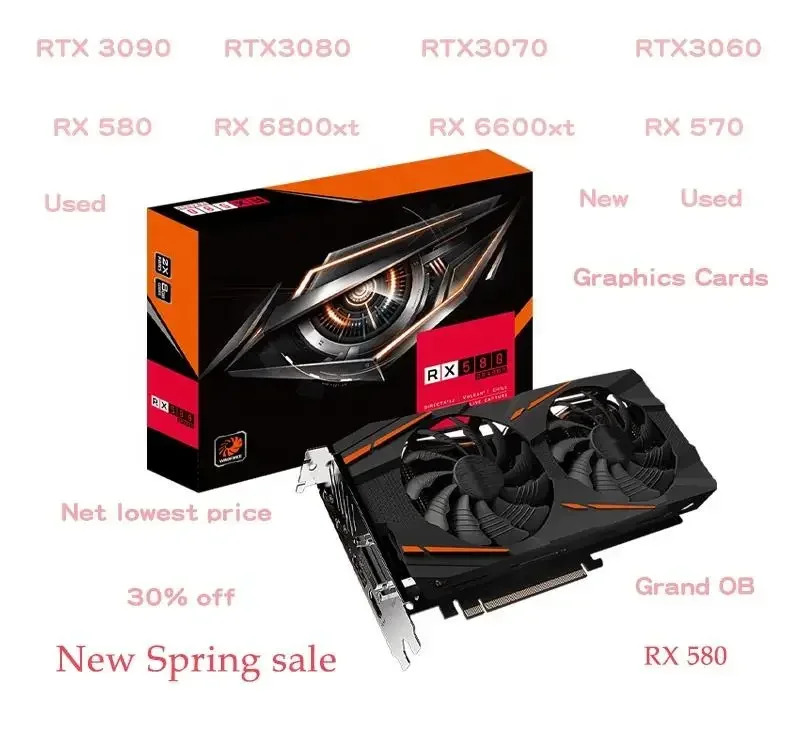 새것과 리퍼 그래픽 카드 RTX 3090 3080 3070 3060 X 1660S RX 580 8GB 6600 xt