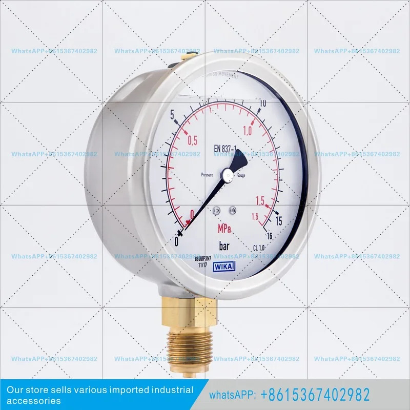 837-1 오일 충전식 액체 충격 방지 압력계 213.53.100 mm 다이얼