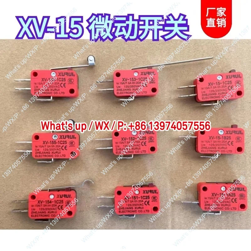 10개 XURUI 소형 마이크로 액션 리미트 트래블 스위치 XV-15 152 153 154 155 156-1C25