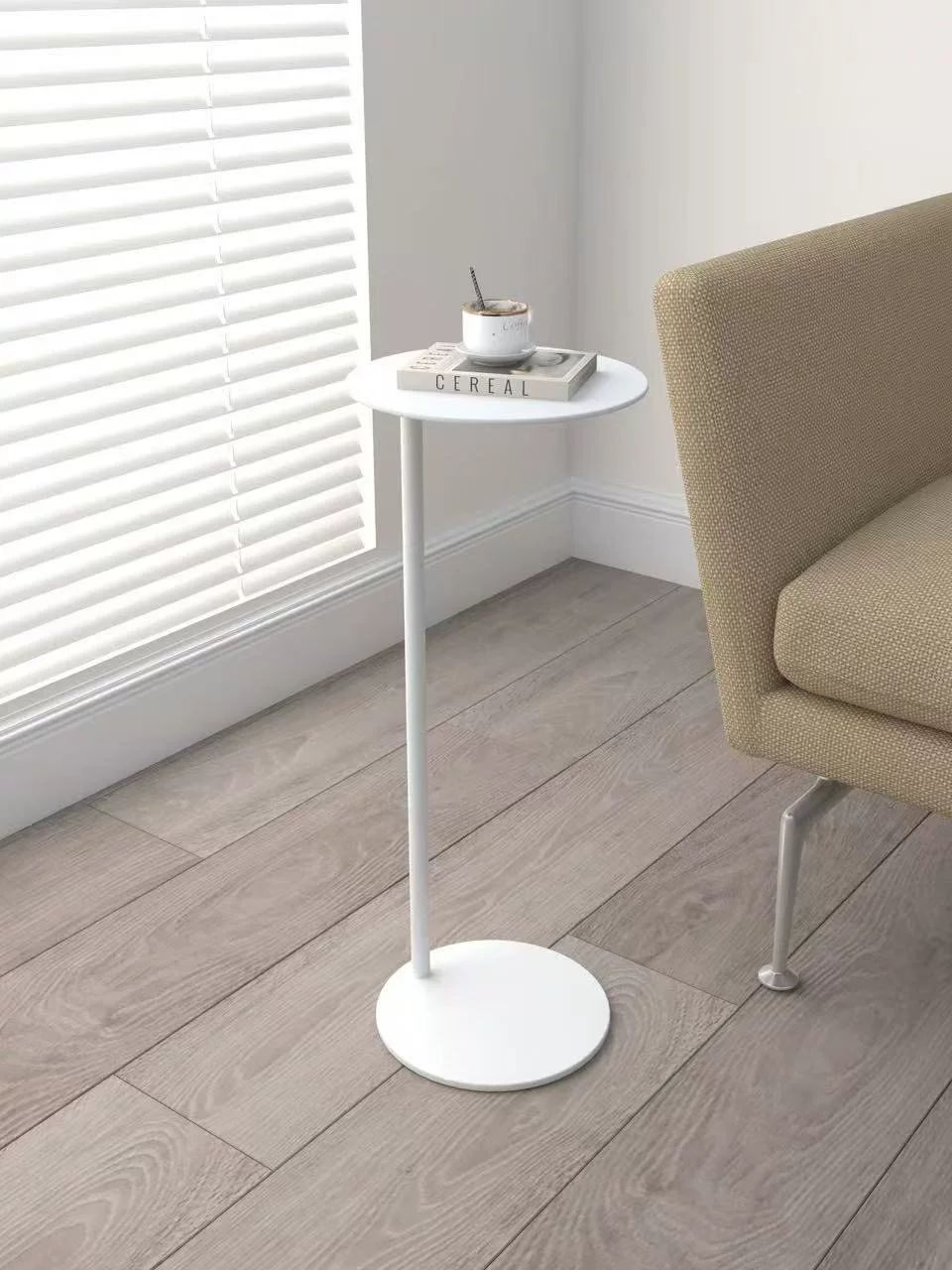 초미니 티테이블 철제 침대 협탁 사이드 소파 블랙 사이드 로드 높이 58cm - 상세 이미지 4
