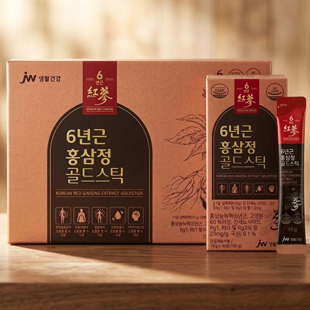 JW중외제약 6년근 홍삼정 골드 스틱 초고함량 진세노사이드 30포 300g, 2개 - 상품 이미지