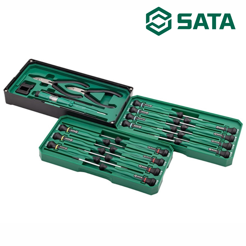 사타 SATA 정밀 전자공구 세트 21PCS 09322 일자 십자 시계드라이버 - 상품 이미지