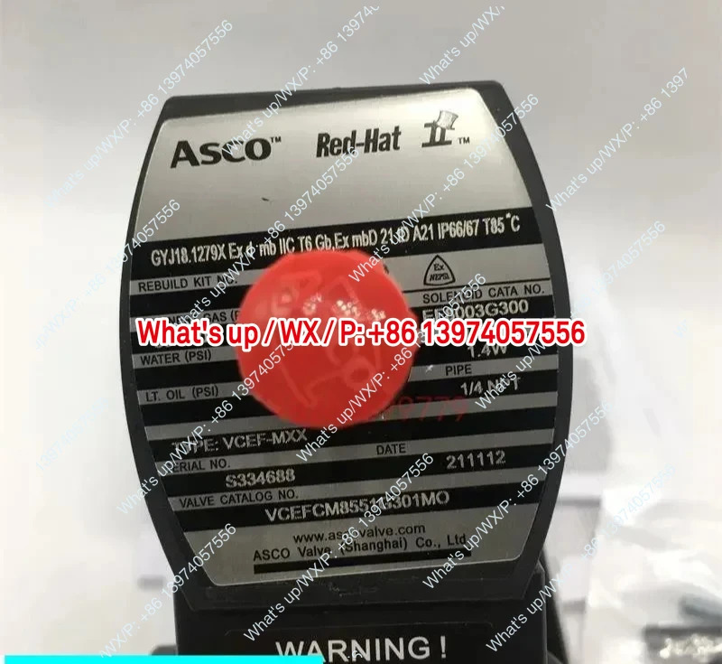 오리지널 ASCO 절연 VCEFCM8551G301MO/저전력 솔레노이드 밸브 플레이트 공압 방향