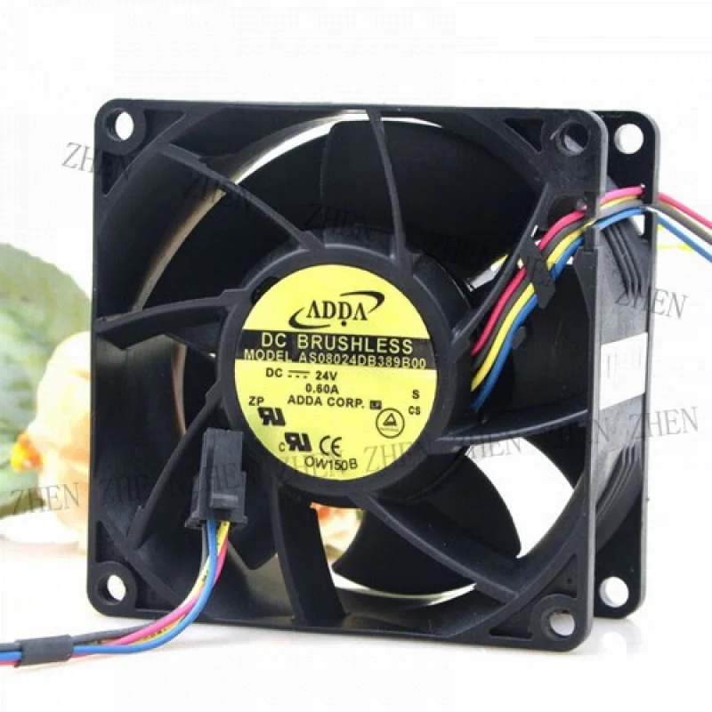 Y AS08024DB389B00 8038 8CM 24V 0.60A 4선 이볼 쿨링 팬용
