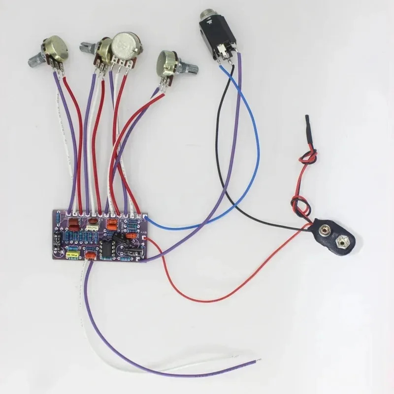 표준 재즈 베이스내장형 액티브 회로 3밴드 EQ 프리앰프 보드가 포함된 DIY 베이스