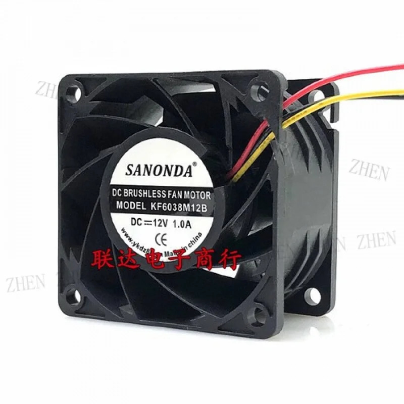 Y KF6038M12B DC12V 1.0A 6038 6CM 3선 냉각팬