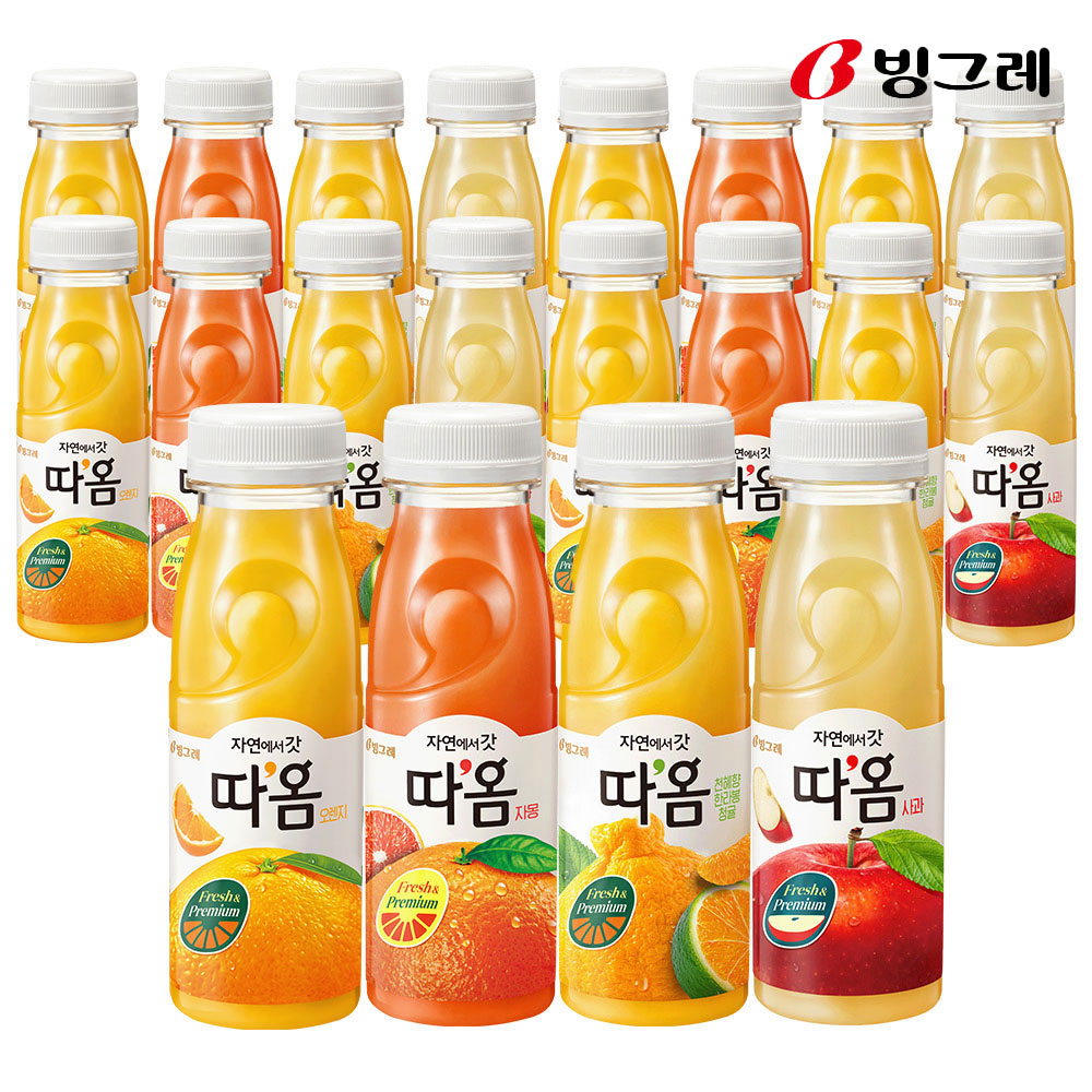 빙그레 따옴 주스 235ml 사과5+오렌지5+천혜향5+자몽5 (총 20개) - 상품 이미지