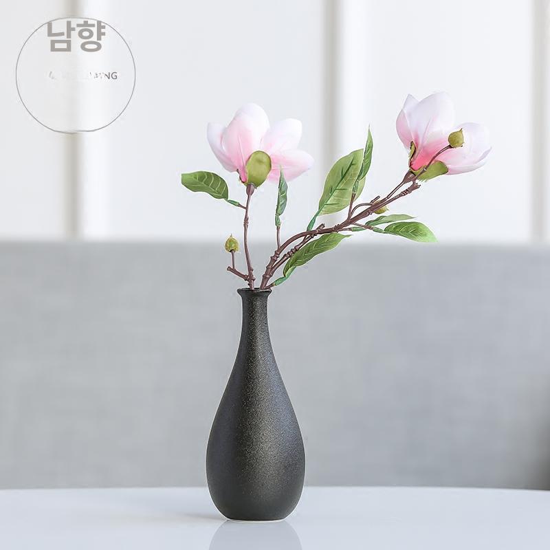 꽃병 블랙화병 인테리어 말린꽃 도자기 플로럴 프리 - 상세 이미지 3