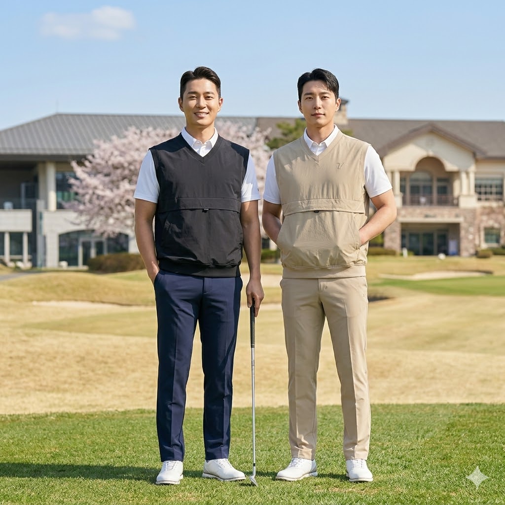 볼빅 남자 봄 골프웨어 방풍 아노락 골프 조끼 베스트 - 상세 이미지 4