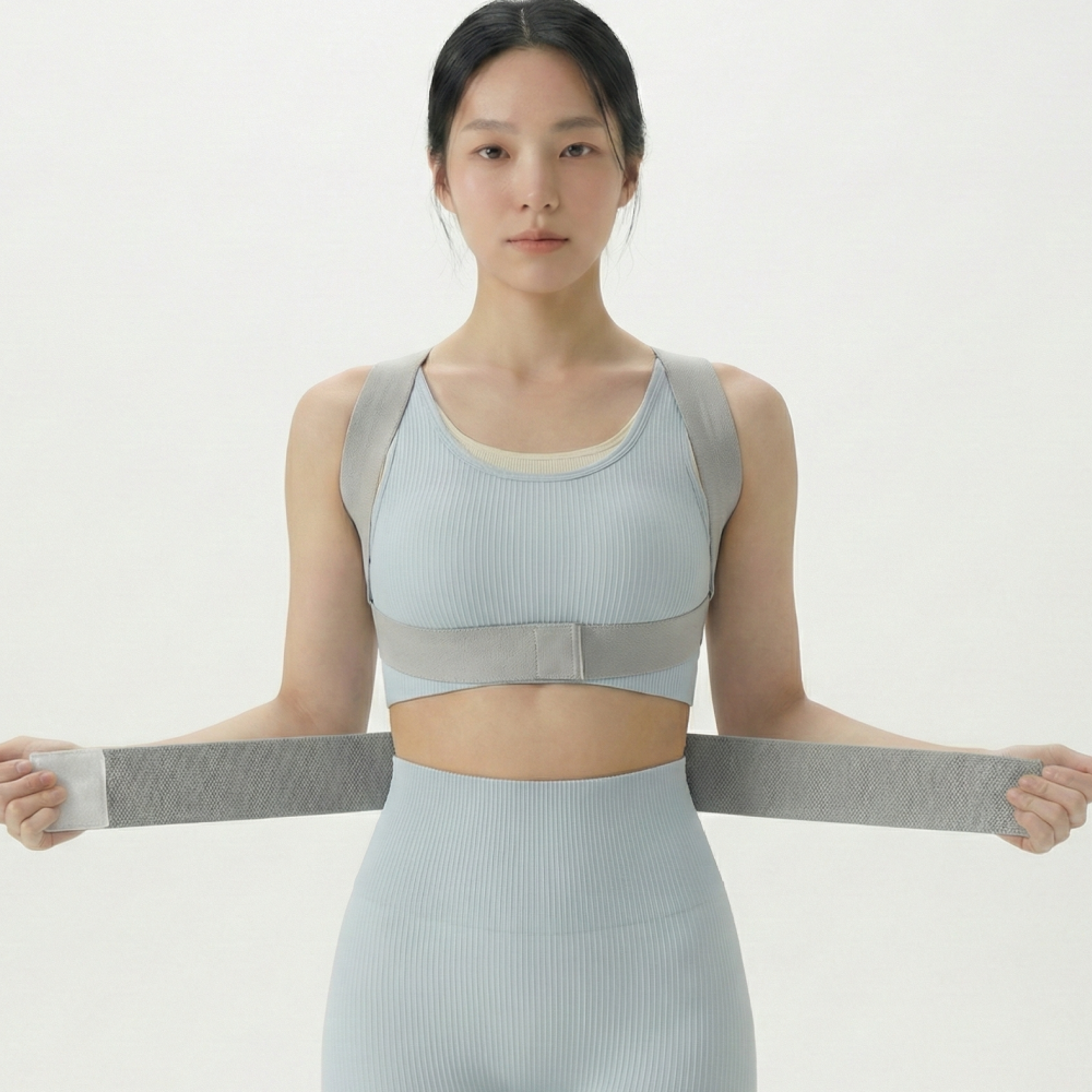 바디숨 바른자세 교정 밴드 거북목 말린 어깨 굽은 등 체형 케어 이미지 6
