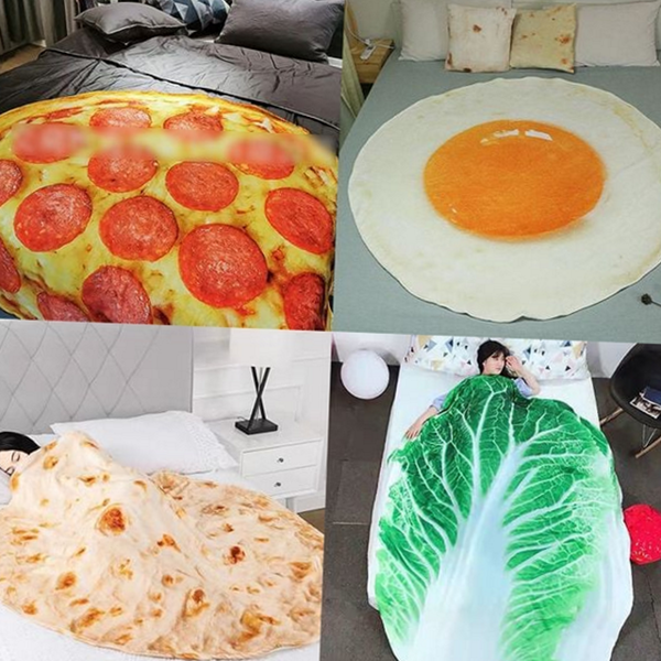 빅사이즈 이불 담요 원형 피자 담요 극세사 블랭킷 침대 소파 - 상품 이미지
