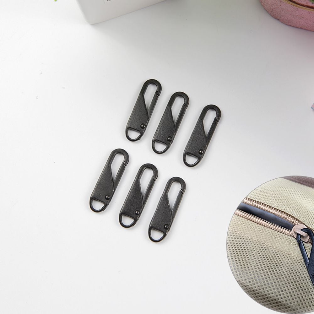 비너타입 의류 DIY 가방 옷 리폼 지퍼 수리 블랙5P - 상품 이미지