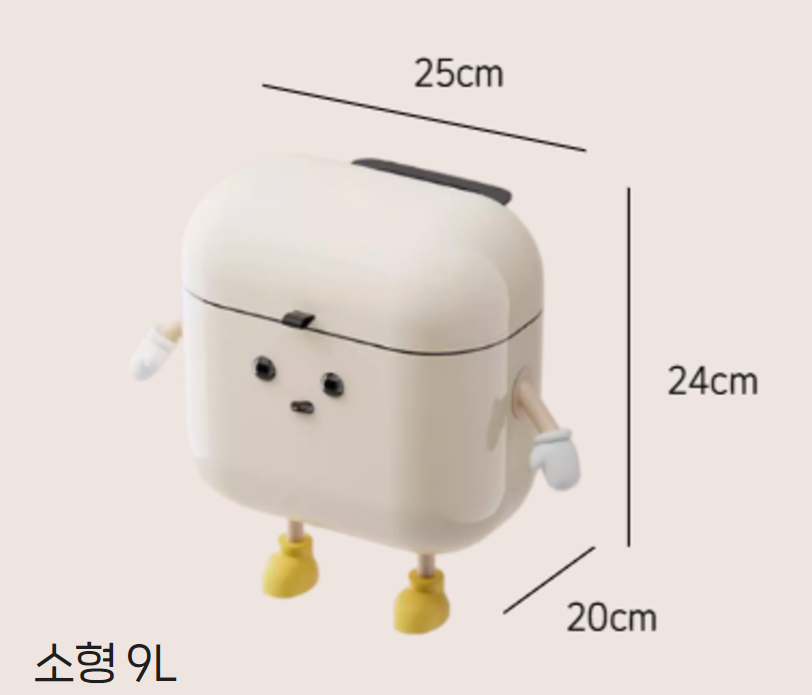 캐릭터 예쁜 미니 휴지통 소형 대형 주방 쓰레기통 욕실 싱크대 휴지통 냄새 방지 이미지 8