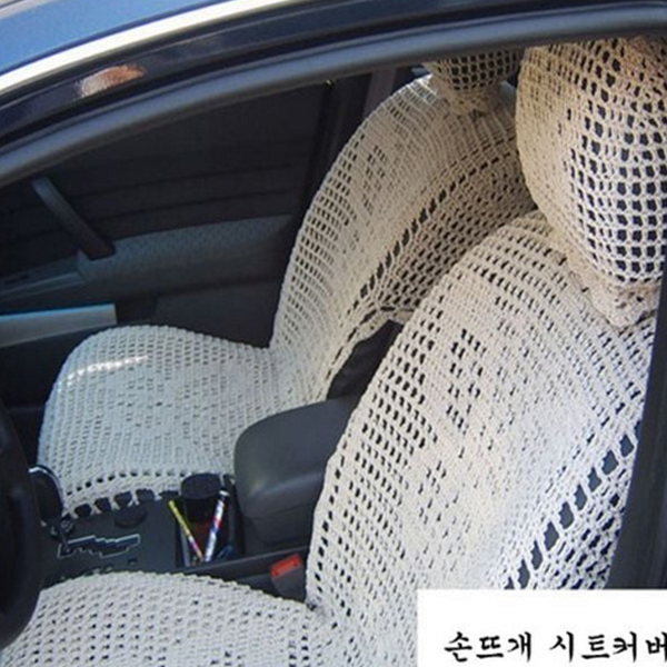 사계절 자동차 시트 커버 핸드메이드 손뜨개 시트 커버 운전석 통풍 - 상품 이미지