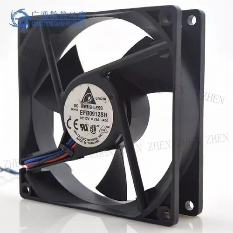 Y for EFB0912SH 9025 DC12V 0.75A 9CM 3선 볼 베어링 서버 냉각팬