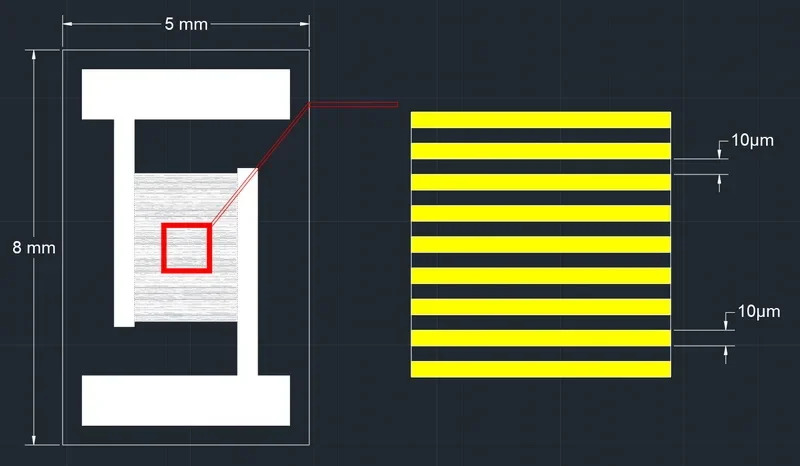 10m 투명 인터디지털 전극 석영 유리 M생체 전기화학 센서5pcs 광전 감지