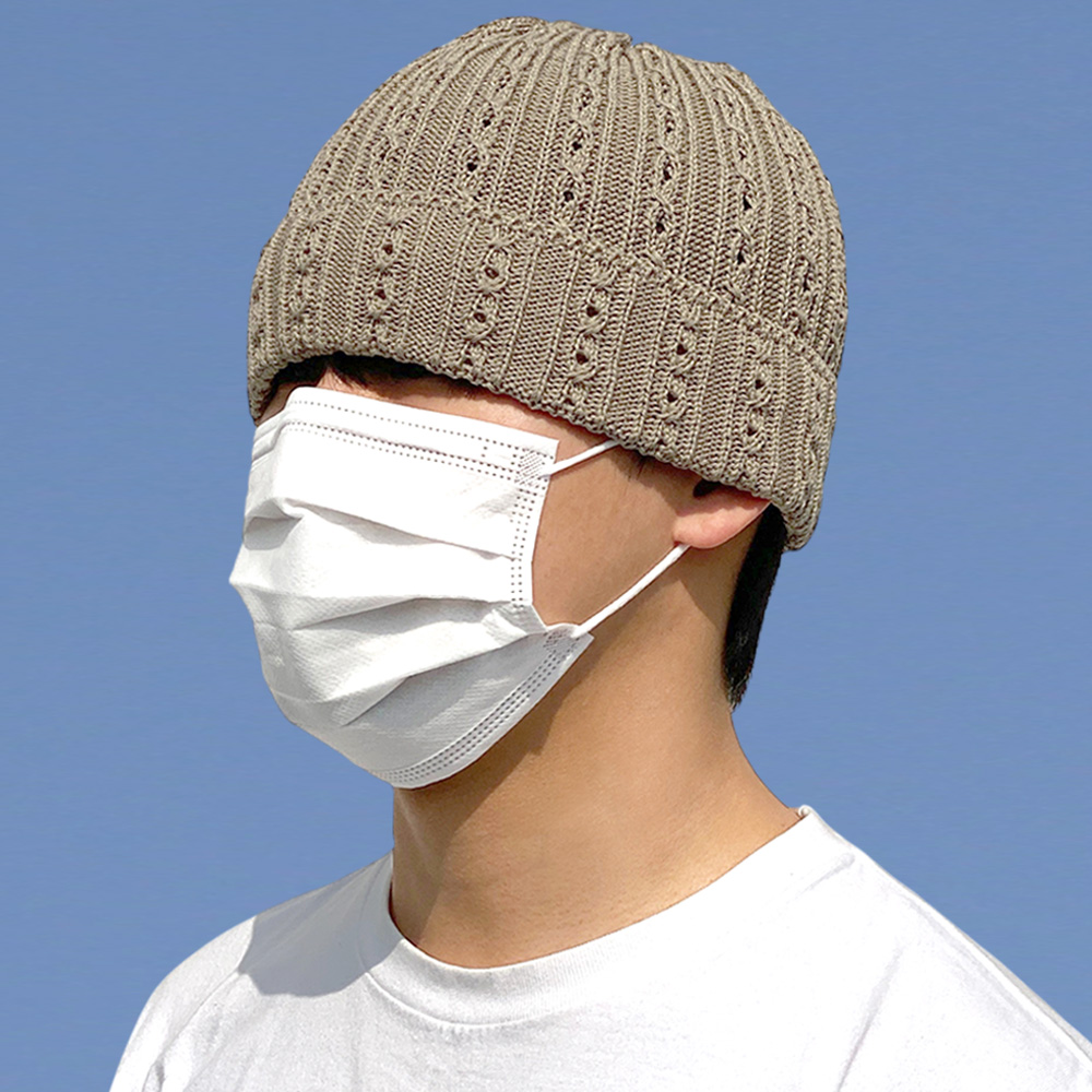 메이 여름 비니 망사 니트 모자 남자 여자 무지 봄 커플 골무 숏 - 상세 이미지 3