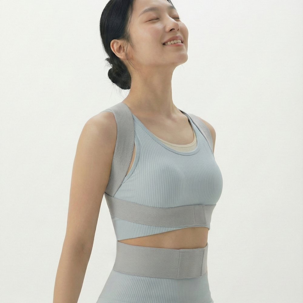 바디숨 바른자세 교정 밴드 거북목 말린 어깨 굽은 등 체형 케어 - 상세 이미지 5