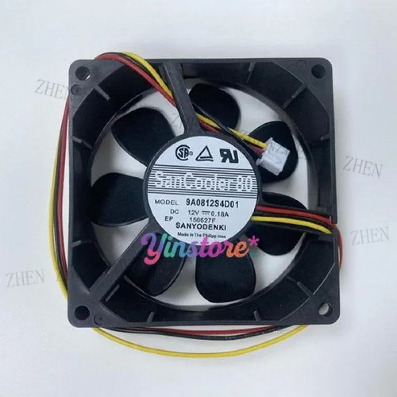 Y 9A0812S4D01 냉각팬 8025 DC12V 0.18A 8CM 3핀기능