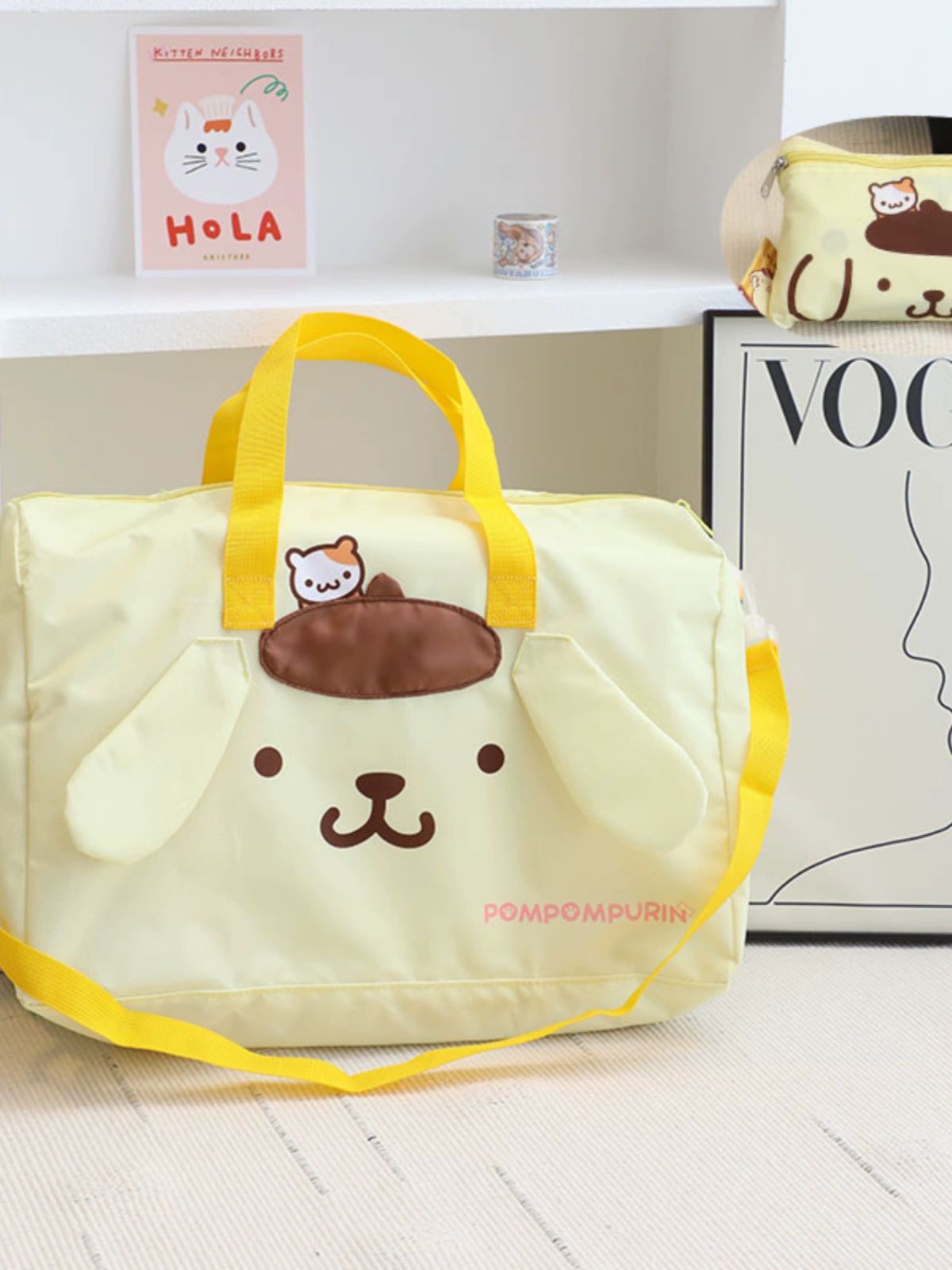 산리오 여행용 접이식 수납 가방 캐리어 단거리 수하물 대용량 공항 비행기 해외 체크인 핑크레드 마이멜로디 - 상세 이미지 2