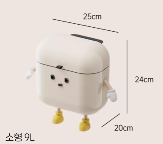 캐릭터 예쁜 미니 휴지통 소형 대형 주방 화장실 씽크대 다용도쓰레기통 가정용 욕실 냄새방지 - 상세 이미지 3