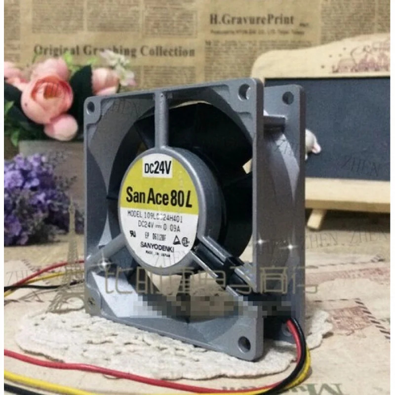 Y 109L0824H401 8cm8025 24V 0.09A 3선 알루미늄프레임 냉각팬용