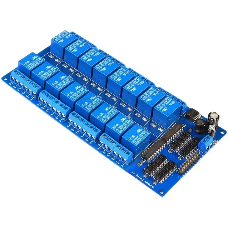 16채널 릴레이 모듈 광커플러 절연 저레벨 트리거 PLC 제어 보드 5v12v24v