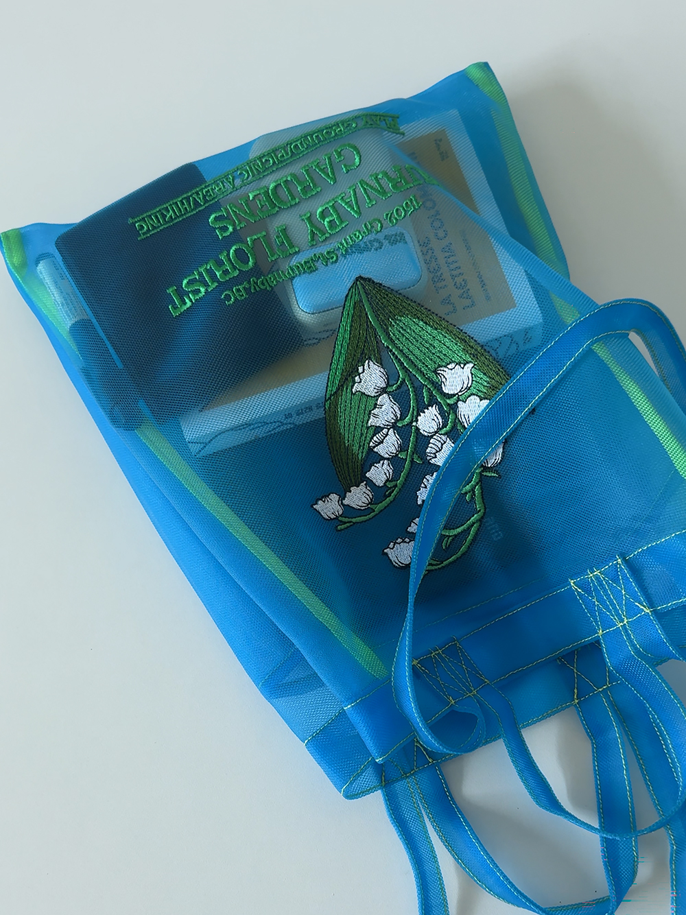 시스루 에코백 오간자 숄더가방 파우치 매쉬 가든 차롬 이미지 7