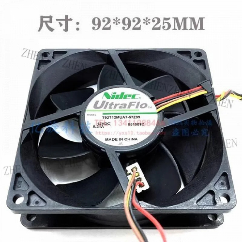 Y for T92T12MUA7-57Z99 9025 DC12V 0.21A 9CM 4핀 냉각팬