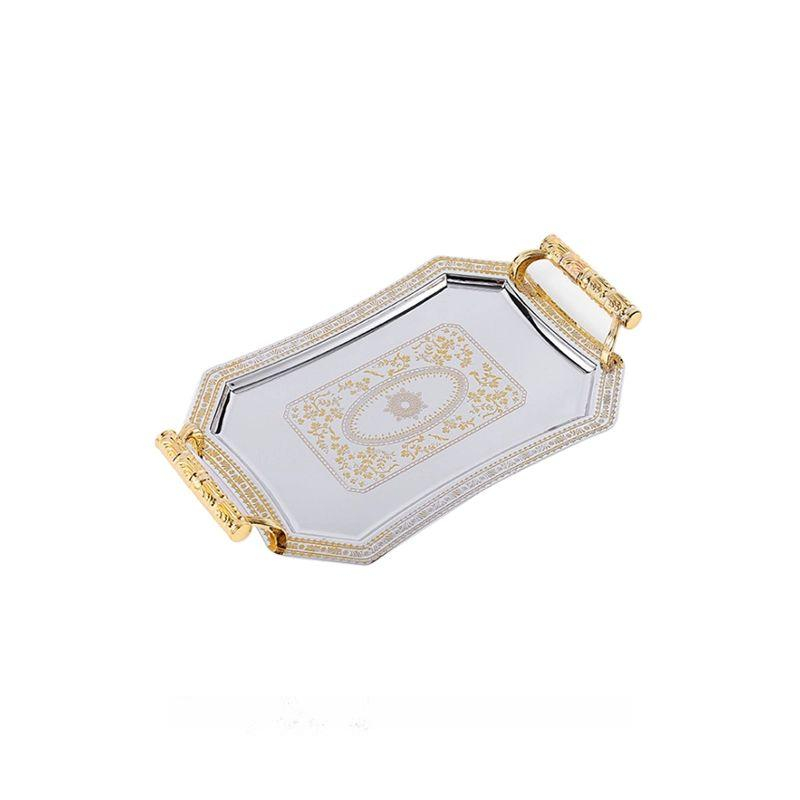 빈티지 트레이 쟁반 골드 북유럽 스퀘어 엔틱 레트로 우드 와인 양주 - 상품 이미지