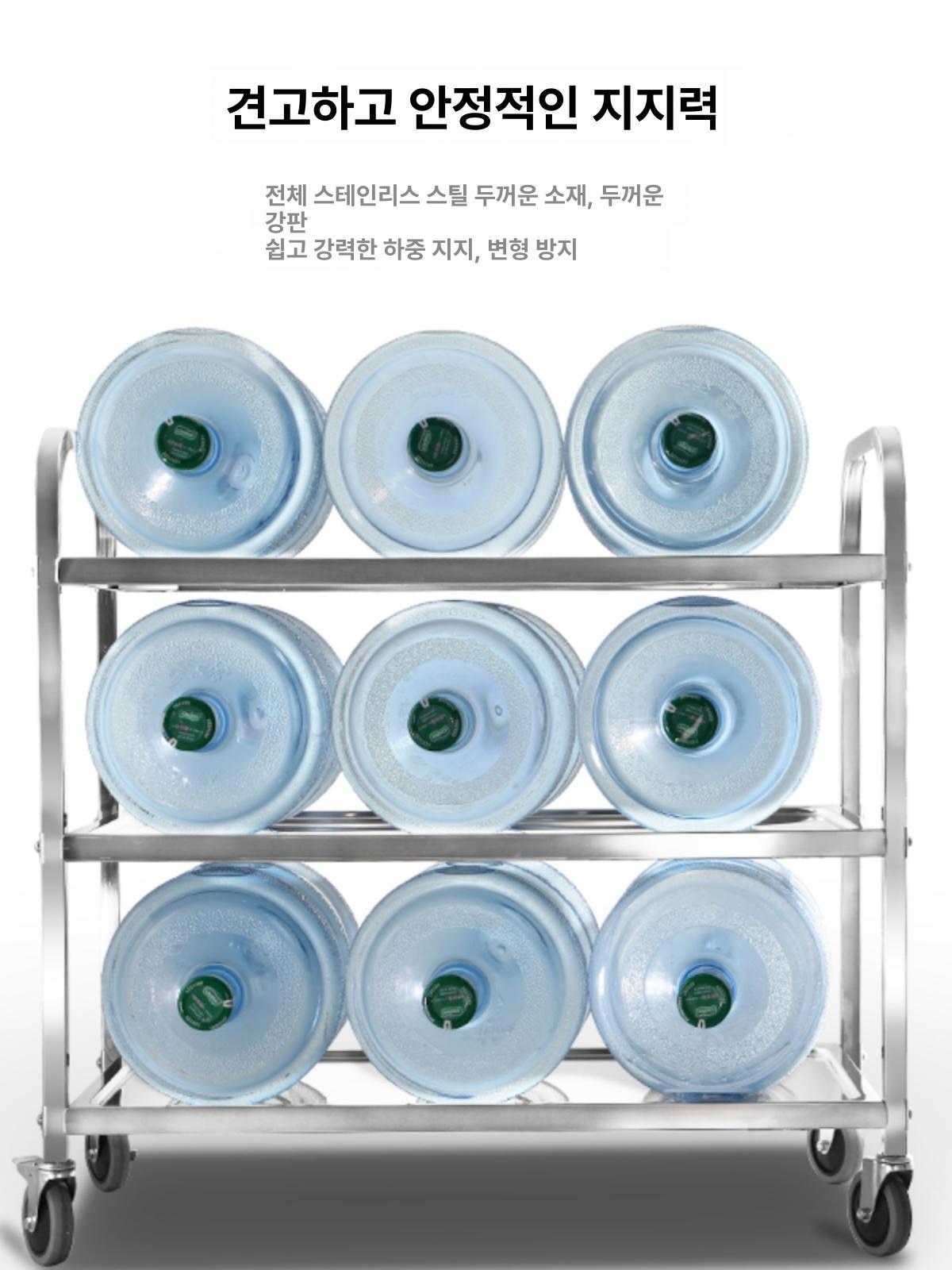 스테인리스 배식카 핸드카 소형 이동식 밀차 실내 카트 두꺼운 소형 2단 기본구성 - 상세 이미지 3