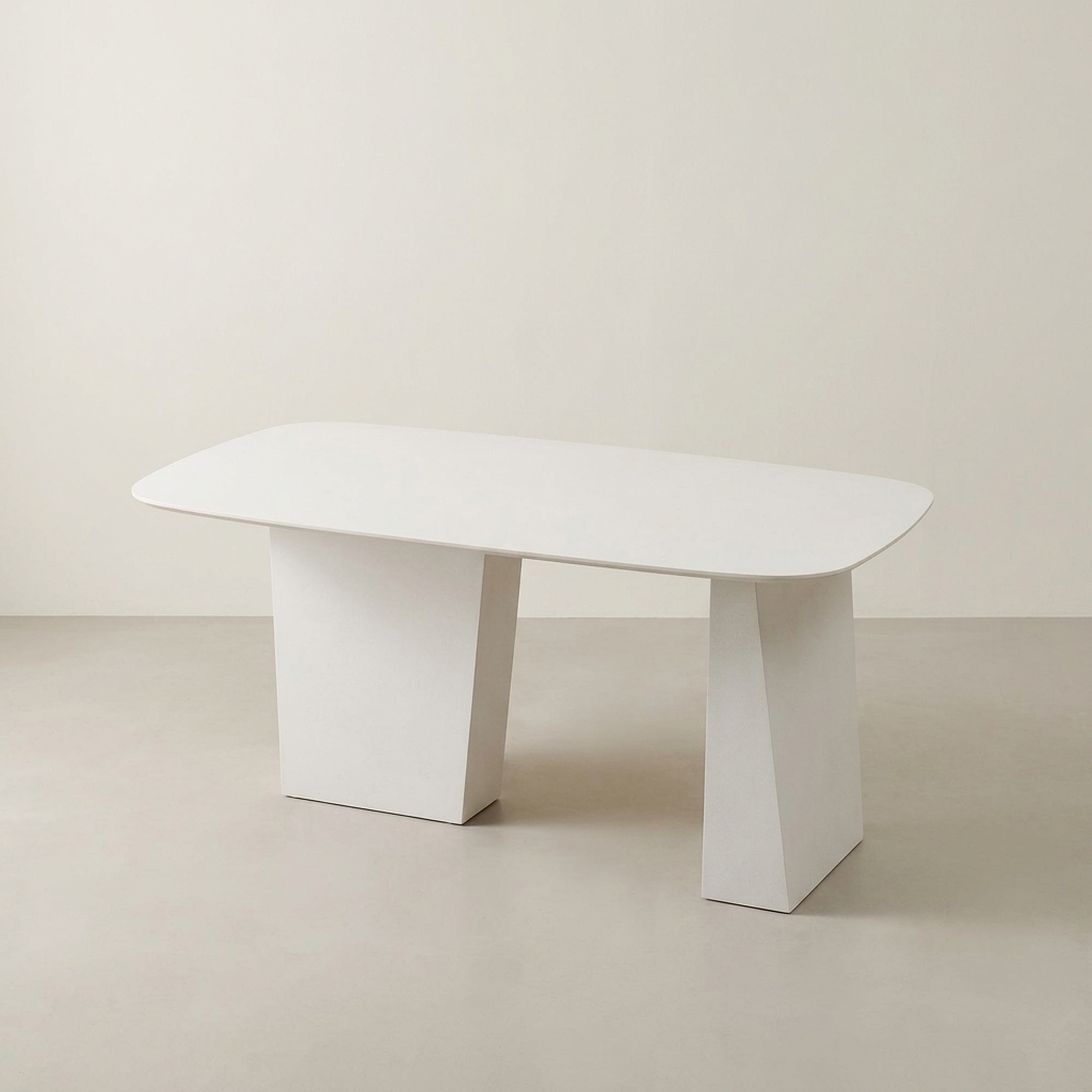 스코나 라벨라 포세린 세라믹 식탁 테이블 1600mm, 4인 샌디화이트 - 상품 이미지