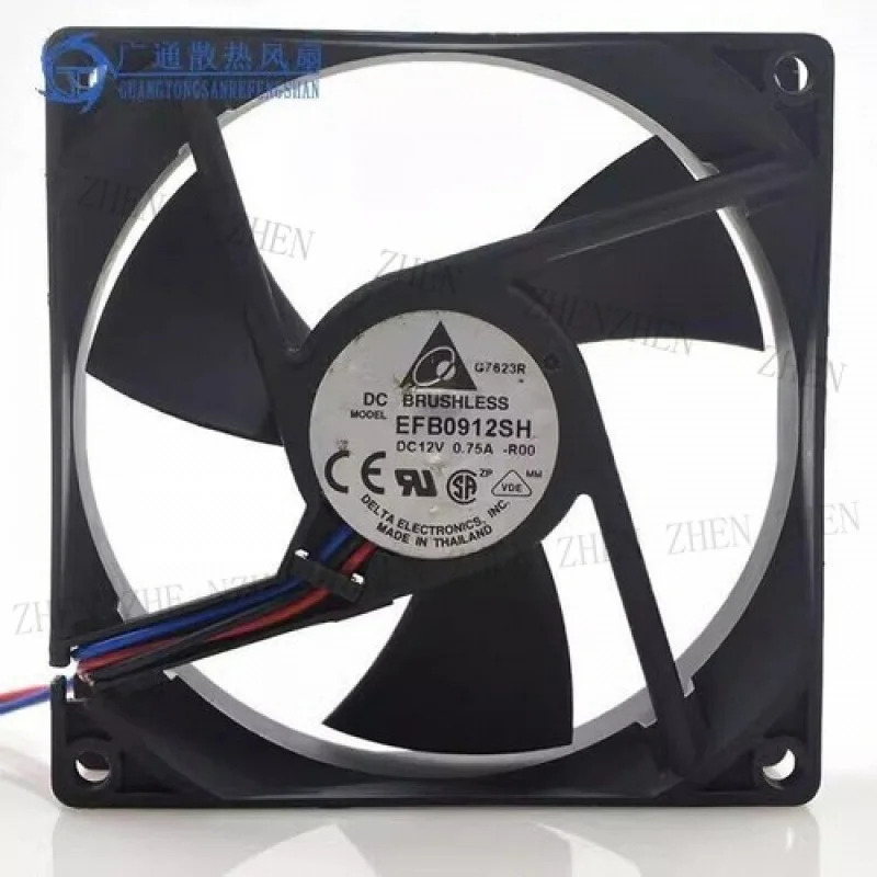 Y for EFB0912SH 9025 DC12V 0.75A 9CM 3선 볼 베어링 서버 냉각팬